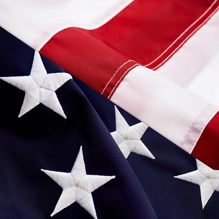 3x5 American Flag Heavy Duty Outdoor, 4 Rows Stitching Sewn Stripes Embroidered Stars, Fade Resistant 3x5Ft Nylon US Flag with Brass Grommets, All Weather High Wind USA Flags for Outside(1PCS)