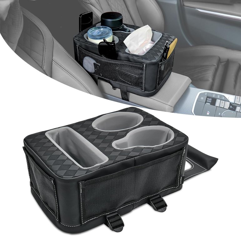 Universal Car Center Console Cup Holder Organizer Armrest Storage Box