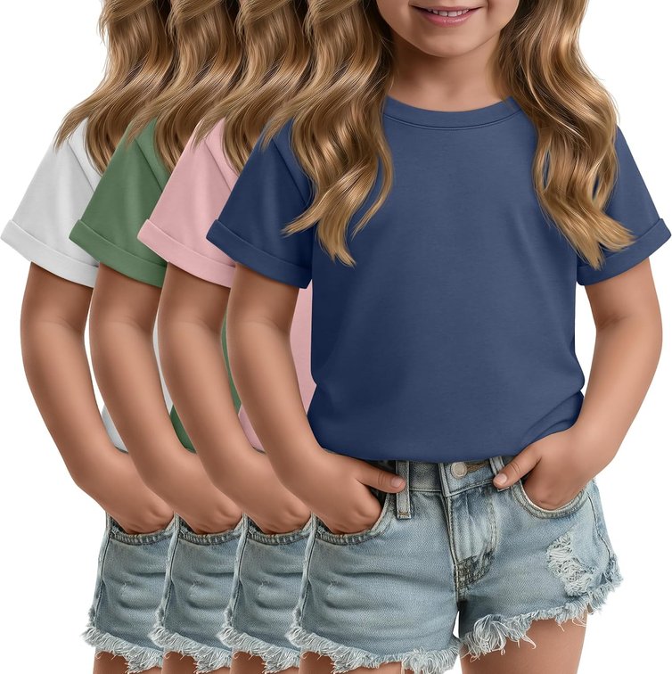 size 5t - 4 Pack Toddler Girls Short Sleeve Tops