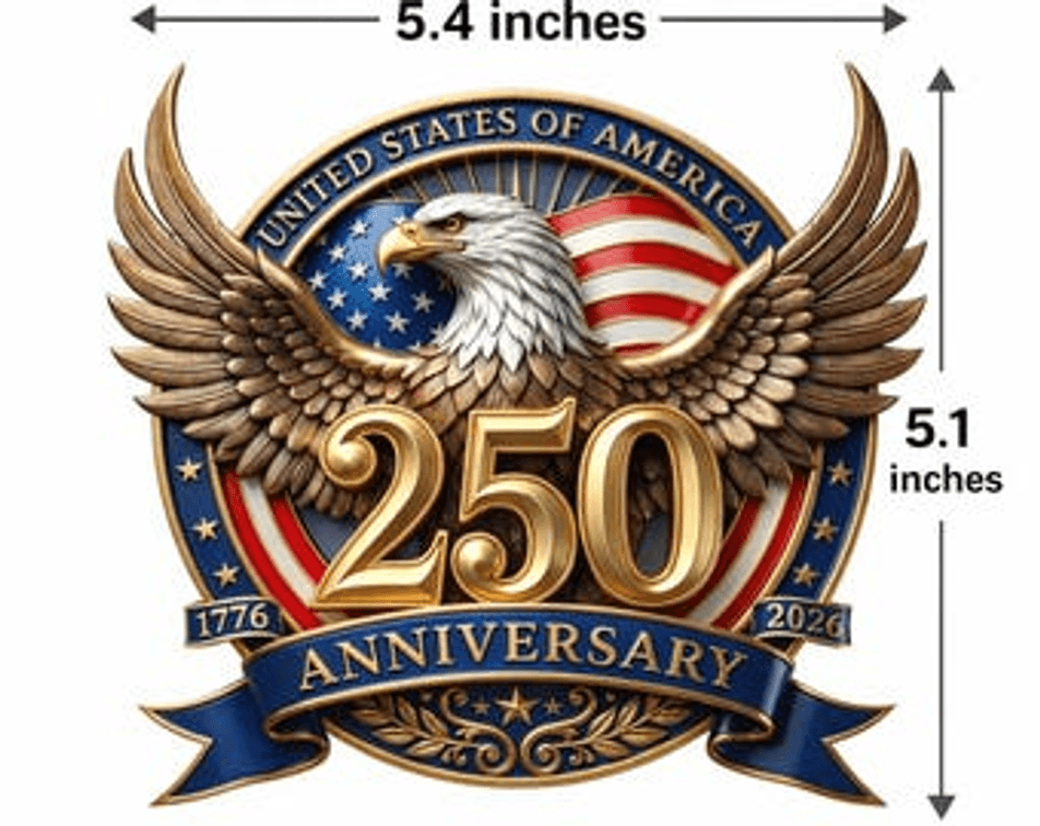 5 Pcs 250th Anniversary Sticker