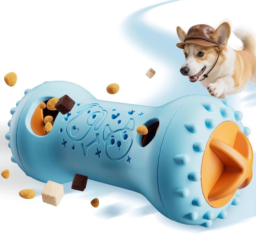 FOXMM Treat Dispensing Dog Toys, Adjustable Dog Treat Puzzle & Dispenser