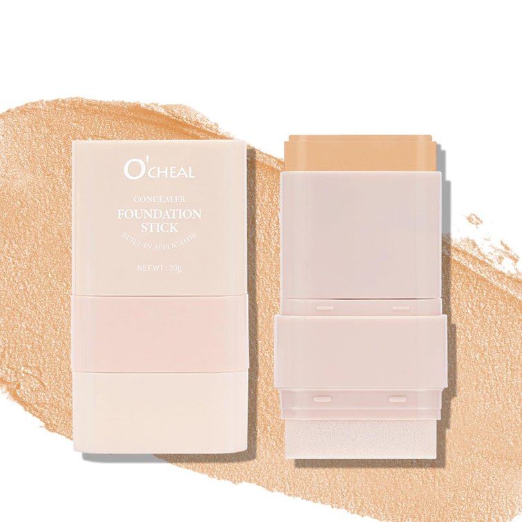 O'CHEAL 2-in-1 Foundation Stick with Built-in Brush,03#LIGHT SKIN