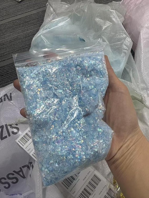 Sparkle Holographic Confetti,50g Iridescent Radium Color Metallic Foil Decor for Wedding Party Disco Party Table Decor Craft Chunky Glitter Nails Jewelry Making