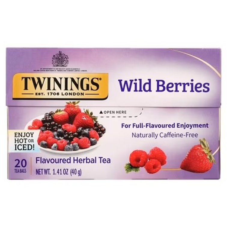 Twinings of London Wild Berries Herbal 20 ct Tea Bags 1.41 oz. Box