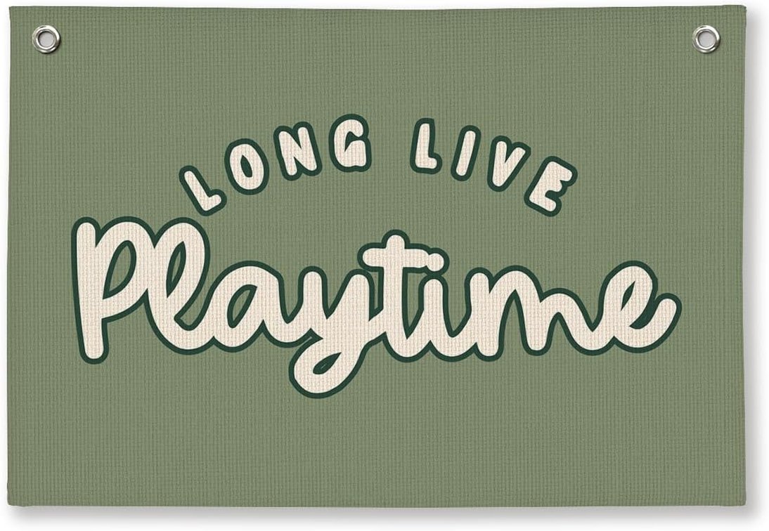 Long Live Playtime Wall Banner Playroom Decor