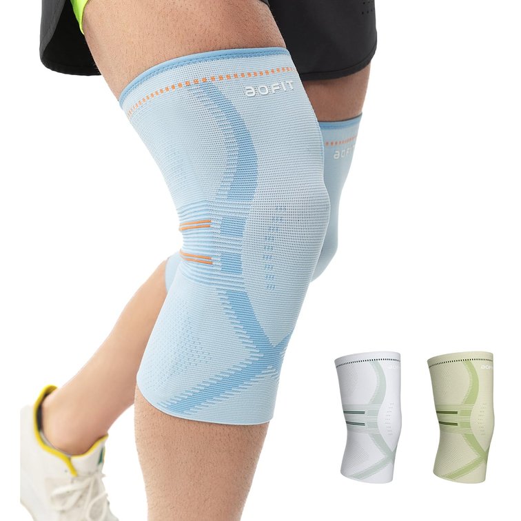 size medium - aoFIT Compression Knee Brace for Women & Men, 2 Pack AOCELL Knee Sleeve Support for Joint Comfort & Active Recovery   Breathable for Workout, Running, Gym, Sports, Fitness M