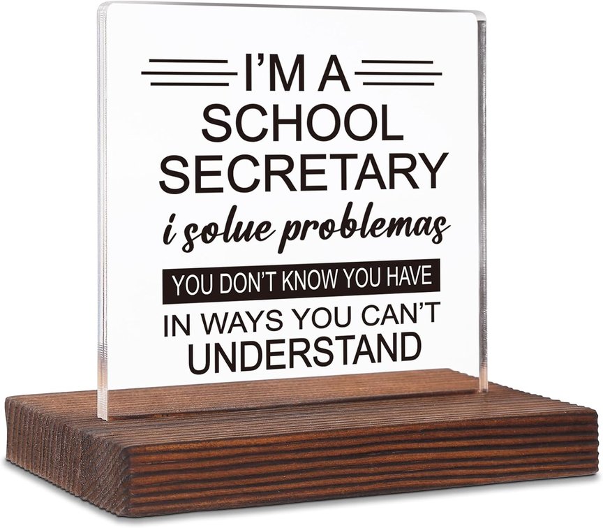 Appreciation Thank You Gift for Madam Secretary, Secretary Gifts for Women, Funny Administrative Professional Day Gifts, Congratulations Gifts for School Secretary, Desk Decorative Sign SK175