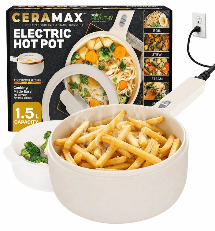 CERAMAX PRO 1.5L Electric Hot Pot Lid & Steamer