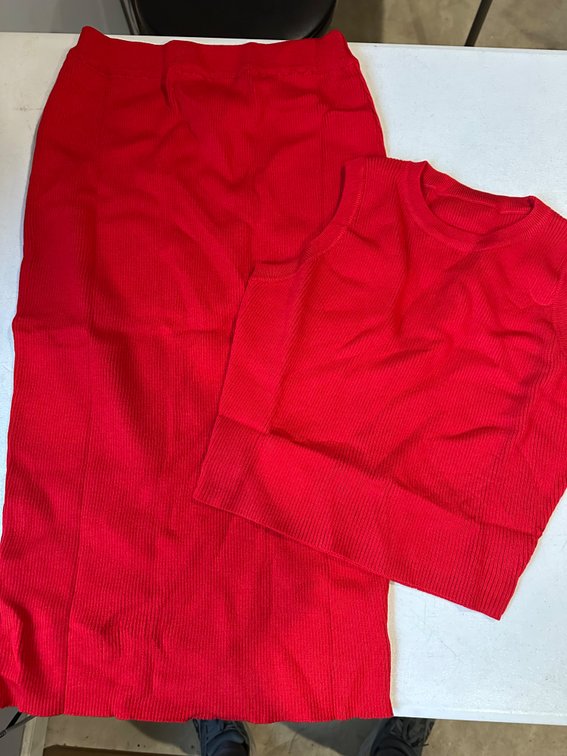 Size Large Women's Sweater Skirt and Vest Set