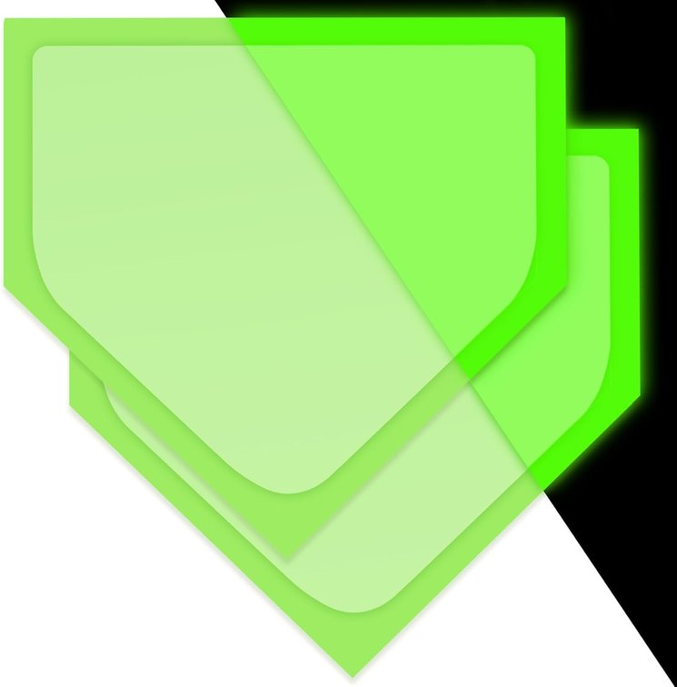 2PCS Glow in the Dark Baseball Home Plate Backyard Rubber Bases Set Throw Down Baseball Base Homeplate Replacement for Baseball Teeball Kickball Softball Backyard Playground Park Practice Adult