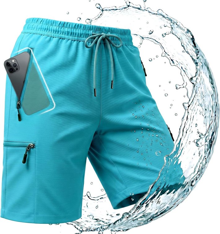 Ommiivex 7 Inches Inseam Women Hiking Casual Shorts Athletic Running Workout High Waisted with Pocket Mid Rise Comfortable