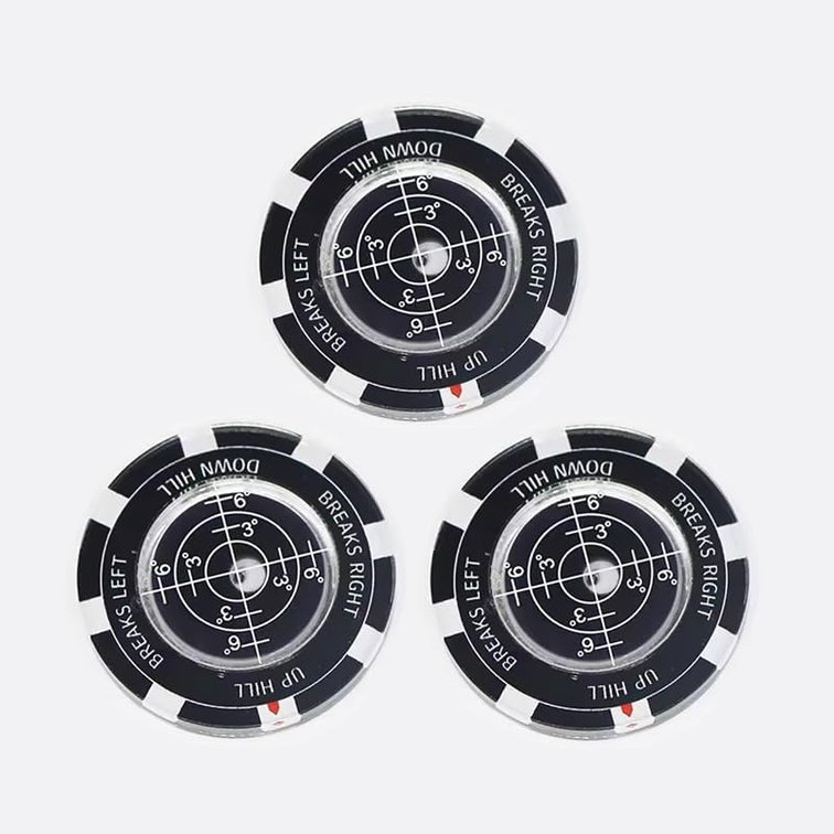 High Precision Golf Tools Leveler Clear&Transparent Ball Marker Golf Slope Meter Easily Use Training Tool Golf Spirit Level (3Pcs-Yellow)