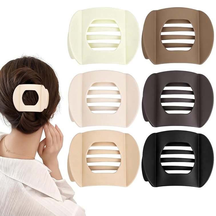 obeoby 6 Pcs Flat Hair Claw Clips For Women Girls, French Barrettes Set
