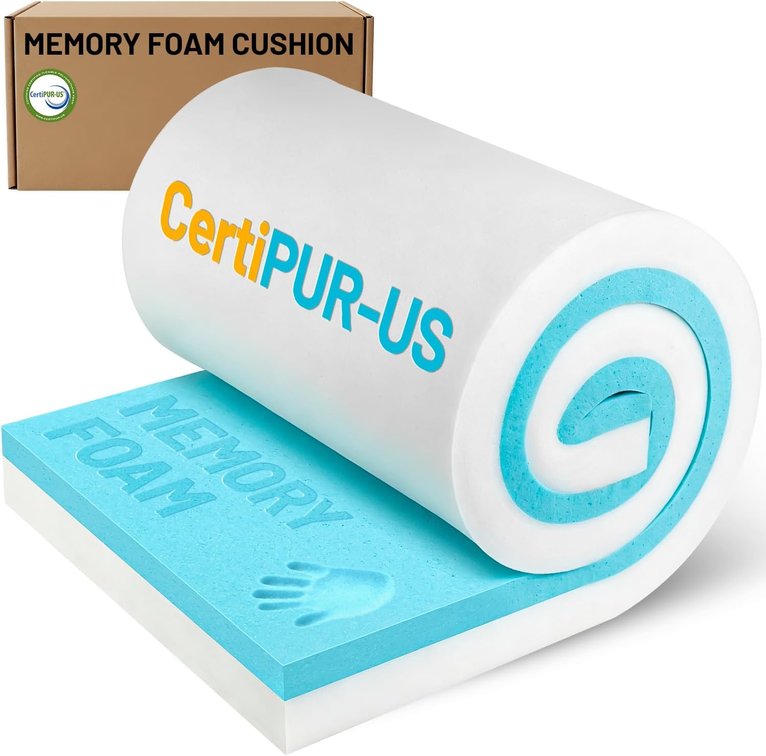 1 inch Memory Foam Pad, Thick Gel Infused Cushion for Mattress Topper Pet Bed Gaming Chair RV Outdoor Sofa Breathable Low VOCs Cut to Size (24 * 72 * 1 in)