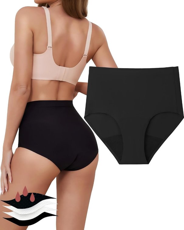 Size Large Period Underwear for Women High-Waist, Reusable Leakproof Heavy Absorbency for Heavy Flow & Bladder Leaks