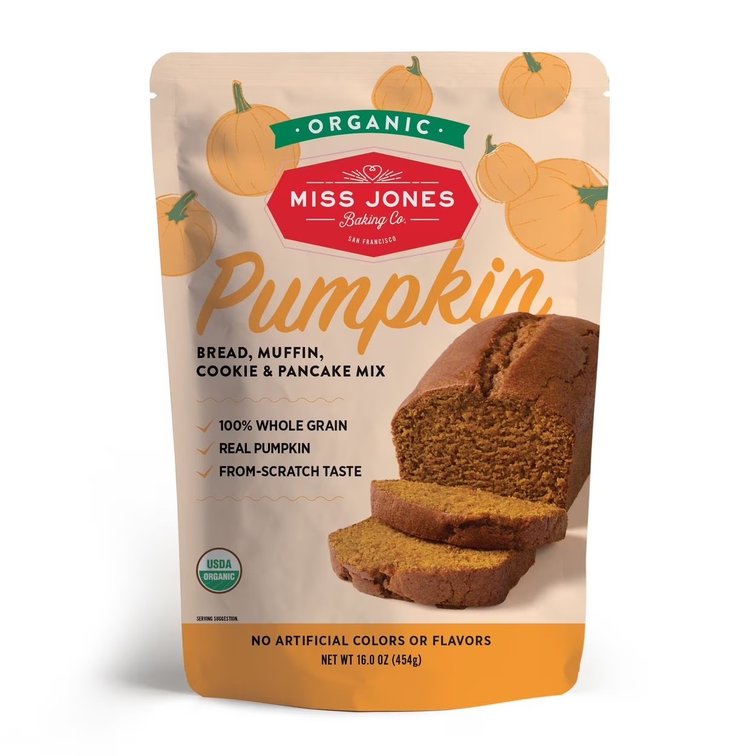 SET OF 3 Miss Jones Baking Co. Organic Pumpkin Bread, Muffin, Cookie & Pancake Mix 16.0 oz
