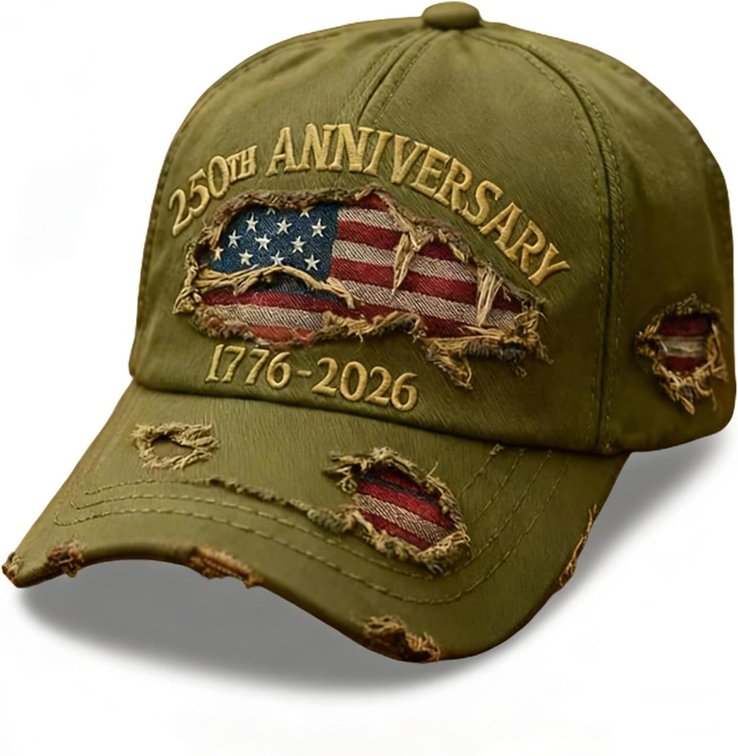 US 250th Anniversary Commemorative Hat   Adjustable Retro Embroidered Patriotic Baseball Cap for Men and Women