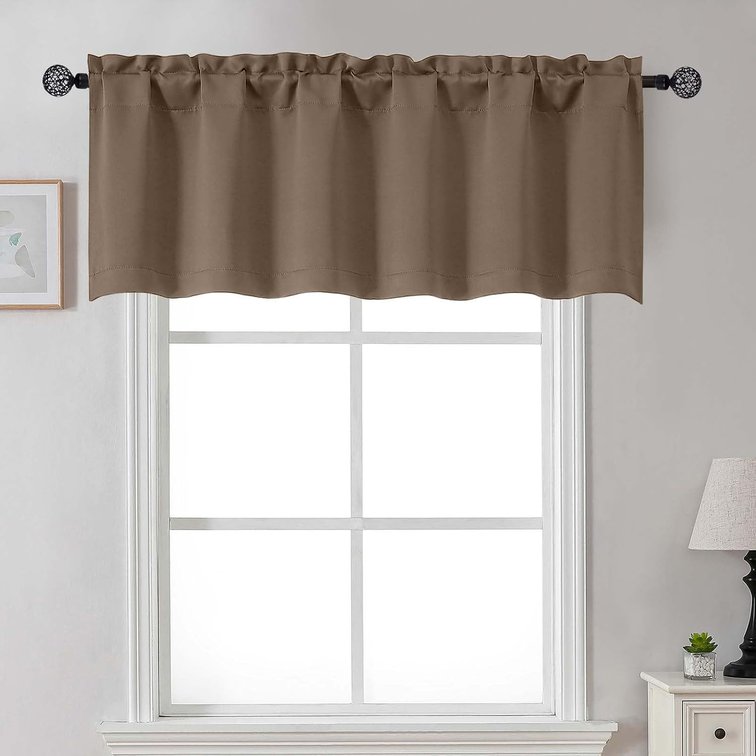 Gwine Brown Valance for Window 18 Inches Long 1 Panel