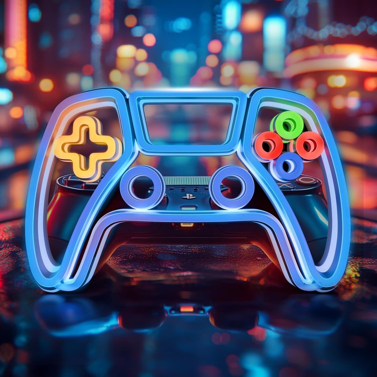 Anrookie LED Neon Sign Game Controller Wall Art 16x10 in, 5-Level Dimmable Neon light, USB-Powered Retro Gaming Decor for Room & Party Lighting