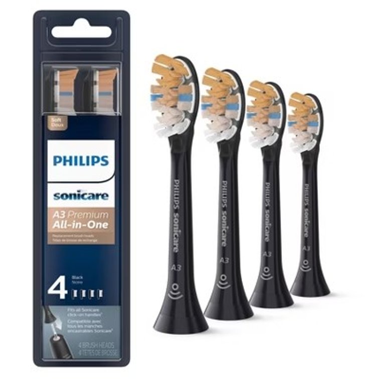 Philips Sonicare A3 Brush Head - Black - 4pk