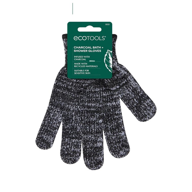 EcoTools Charcoal Exfoliating Bath + Shower Gloves, 1 Pair