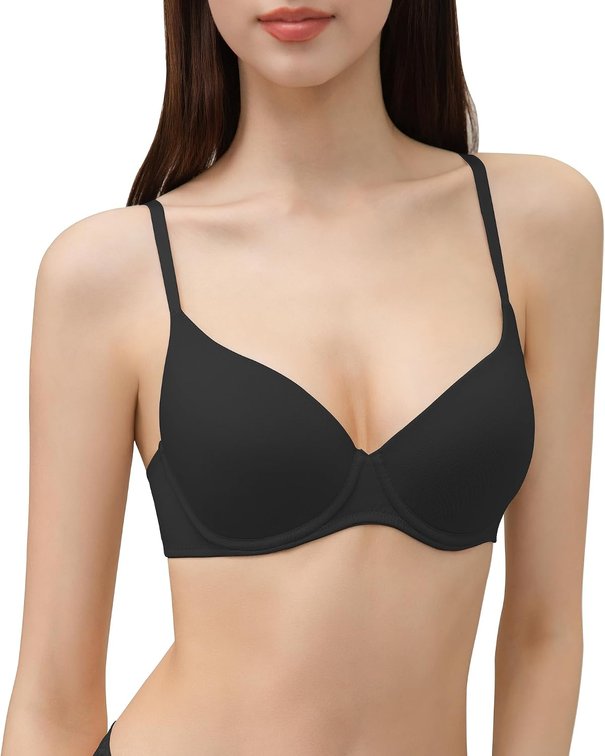Size 34B Luna & Sun Women Cotton Basic Simple Comfortable Soft Stretch Padded Underwire Bra