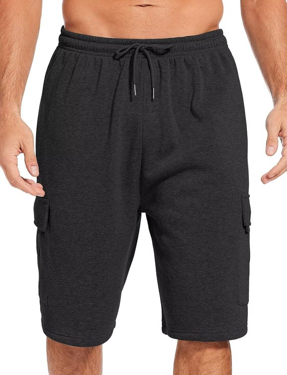 Size 3X Mens Sweat Shorts with Cargo Pockets Fleece Shorts Elastic Waist releaxed fit for Men Summer Sportswear