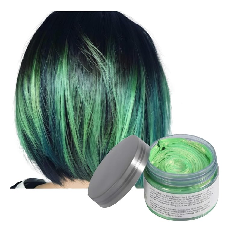 Unisex Disposable Light Fragrance Temporary Hair Coloring Styling Hair Mud Disposable Light Fragrance Hair Coloring Hair Wax Disposable Light Fragrance Hair Cream Halloween Dress Up (green)