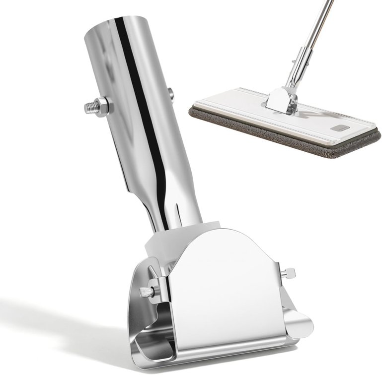 IMIKEYA Mop Head Replacement Clamp, Stainless Steel Rotating Adapter