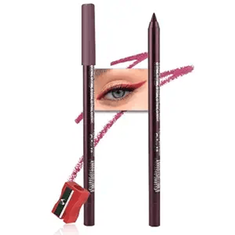 Plum Maroon Red Colored Eye Liner Pencil Pen Waterproof