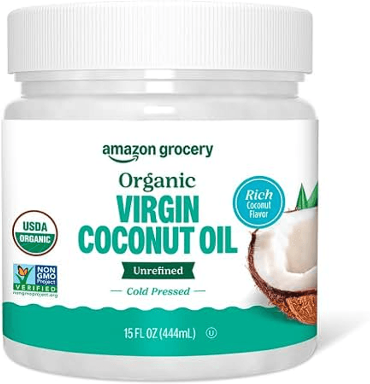 Amazon Grocery, Organic Virgin Coconut Oil, Non GMO, 15 Fl Oz