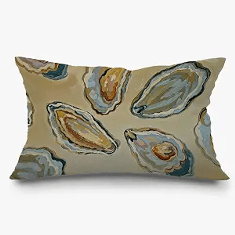 Abstract Oyster Coastal Beach Pillow Covers 12x20