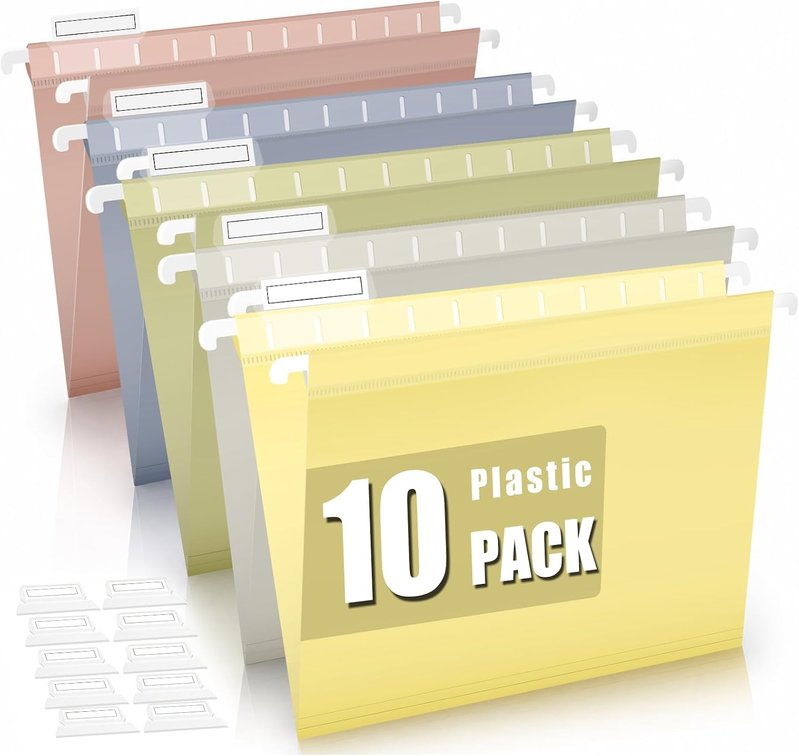 10 Pack Hanging File Folders, Letter Size (8.5"x11")