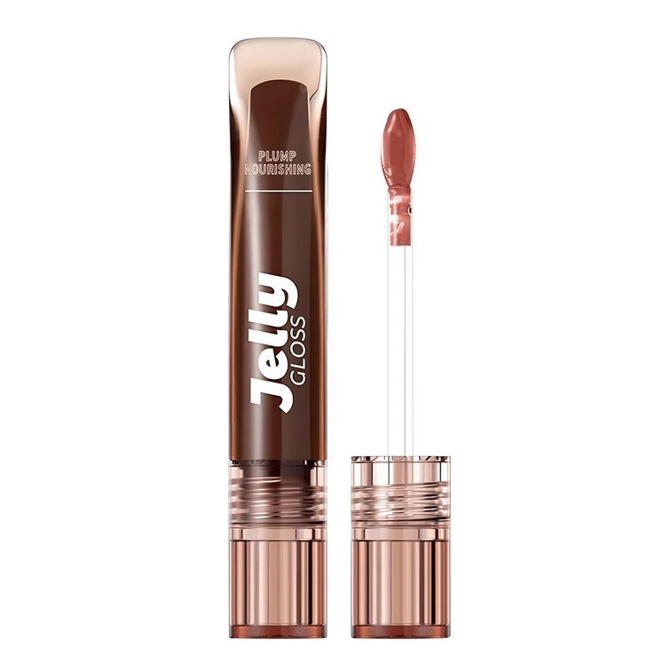 Jelly Lip Plumper Gloss, Hydrating High-Shine Lip Tint (05 Chocolate)