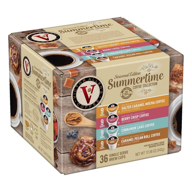 Victor Allen's Coffee Summertime Coffee Variety Pack, Medium Roast, 36-Count, Single Serve Pods for Keurig K-Cup Brewers