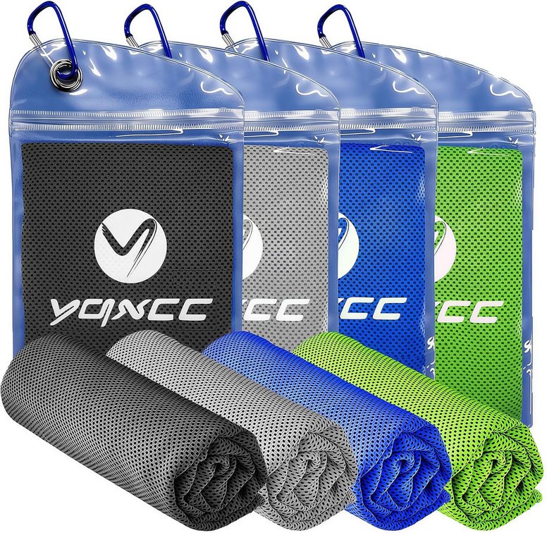 YQXCC 4 Pack Cooling Towels, 40"x12", Ice Cool Towels for Neck & Face