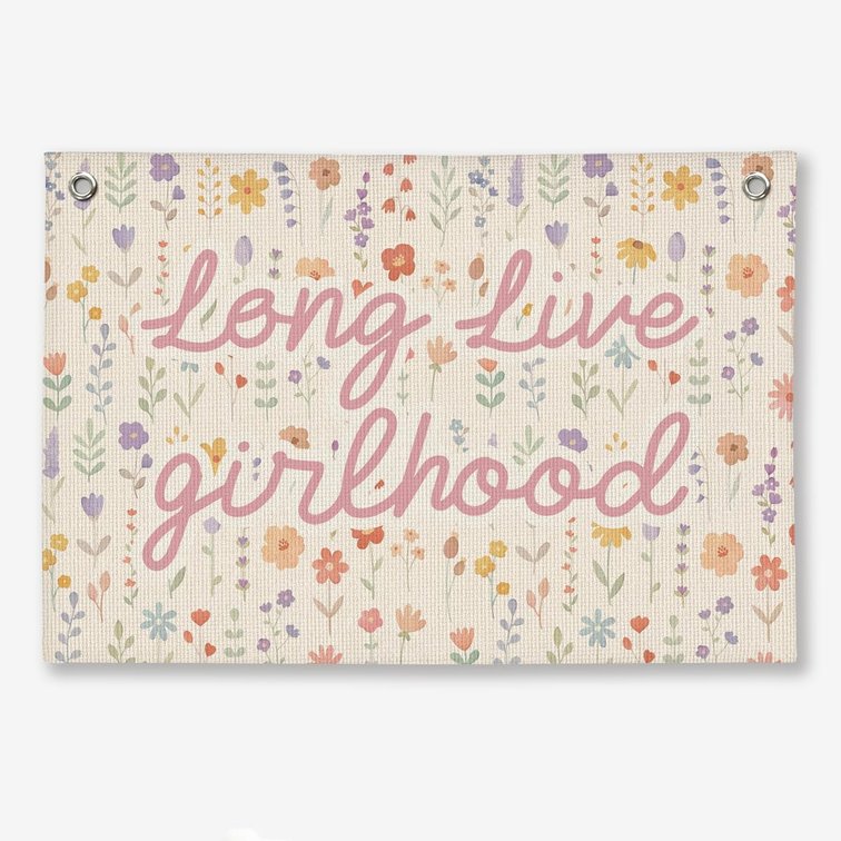 Girls Toddler Bedroom Wall Decor Long Live Girlhood Linen Banner