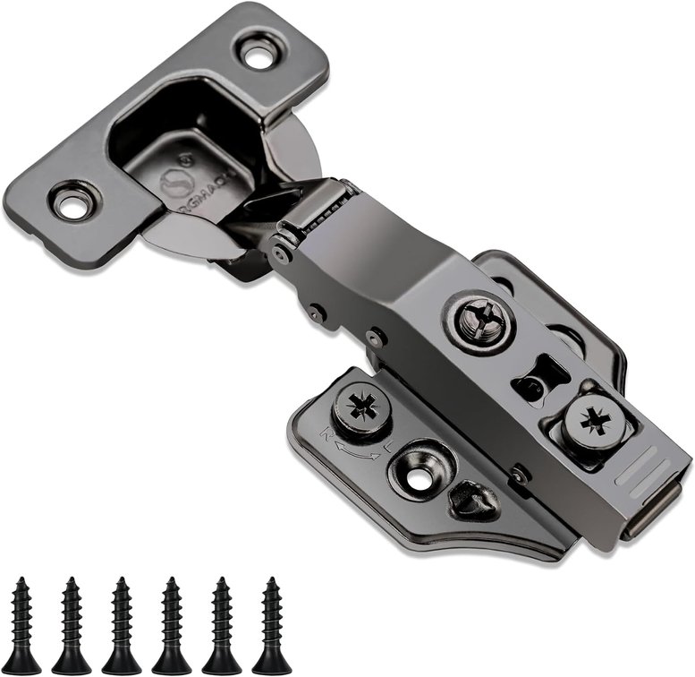 6 Pack Full Overlay Soft Close Cabinet Hinges 105  Frameless 3 Way Adjustable Soft Close Hinges for Cabinet Doors Kitchen Cabinet Door Hinges with Screws