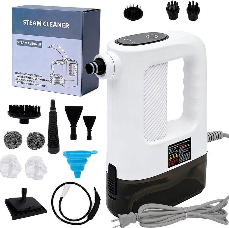15-in-1 Pressurized Multi-Purpose Natural Handheld Steam Cleaner for Home