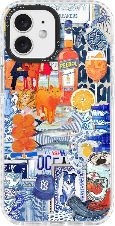 for iPhone 11 Case Mediterranean Aperol Collage Pattern
