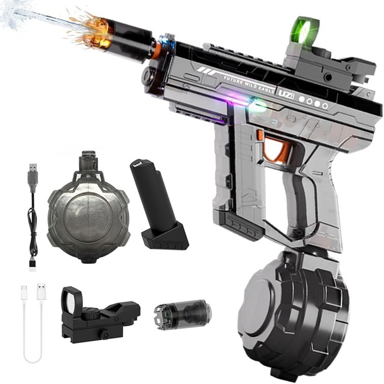 Electric Water Gun Realistic Light Up Automatic Squirt Guns for Adults Kids