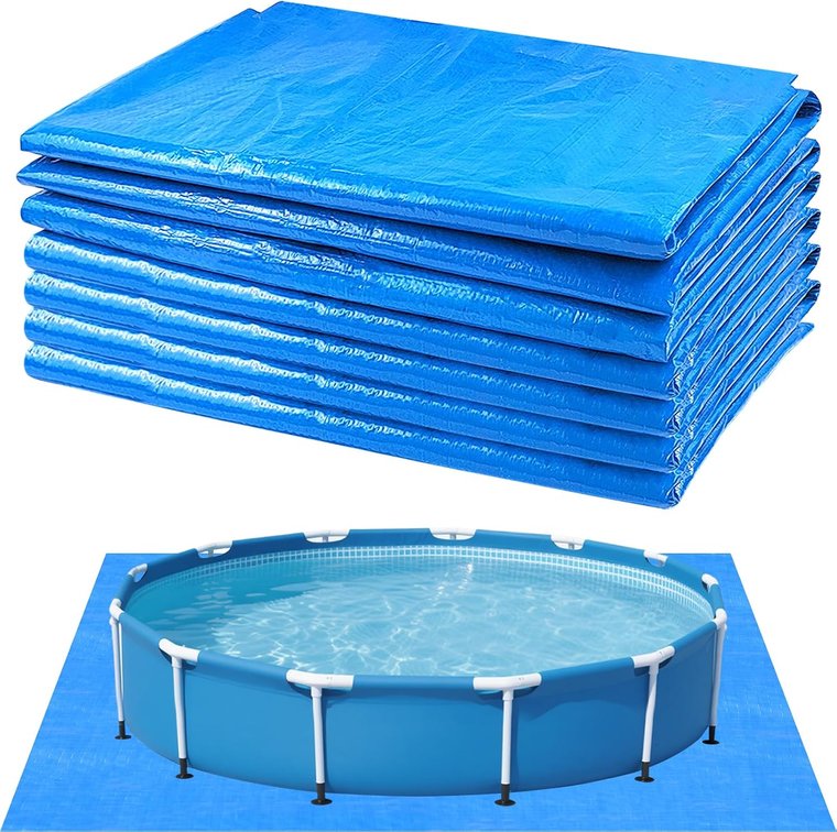16Ft Pool Ground Cloths,Heavy-Duty Swimming Pool Waterproof PE Swimming Pool Liner Pad for Protect Above Ground Pool Blankets for 6ft to 15ft Frame Above Ground Pools Accessories Prevents Punctures