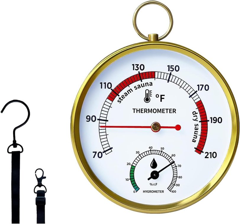 ASIJUNTYECHO 2-in-1 Sauna Thermometer Fahrenheit Humidity Gauge