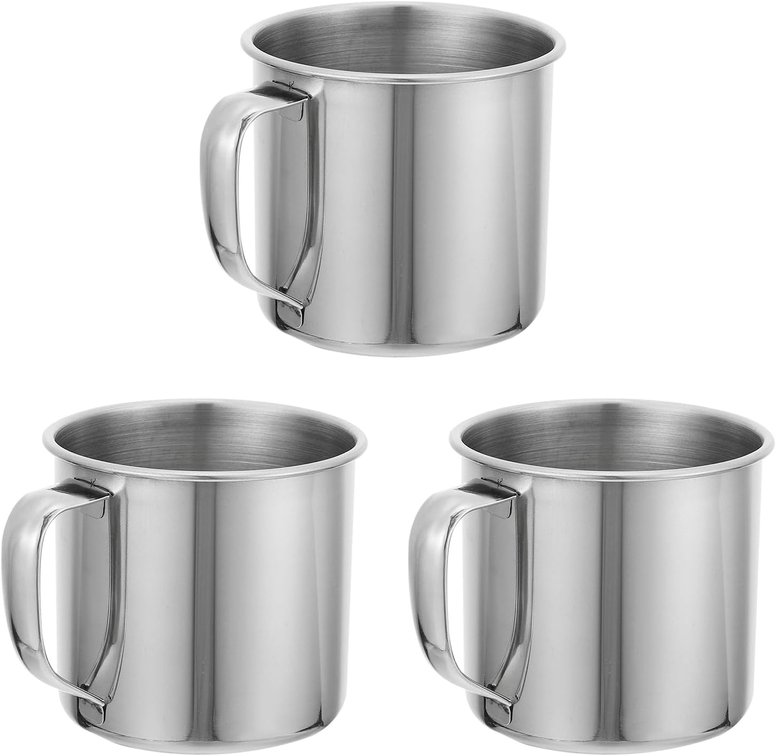 DECHOUS 3 Pack Stainless Steel Toddler Cups with Handles, 5 Oz Each
