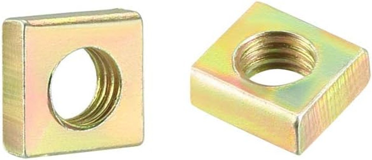 uxcell Square Nuts, M5x8mmx3mm Yellow Zinc Plated Metric Coarse Thread Assortment Kit, 100 Pcs