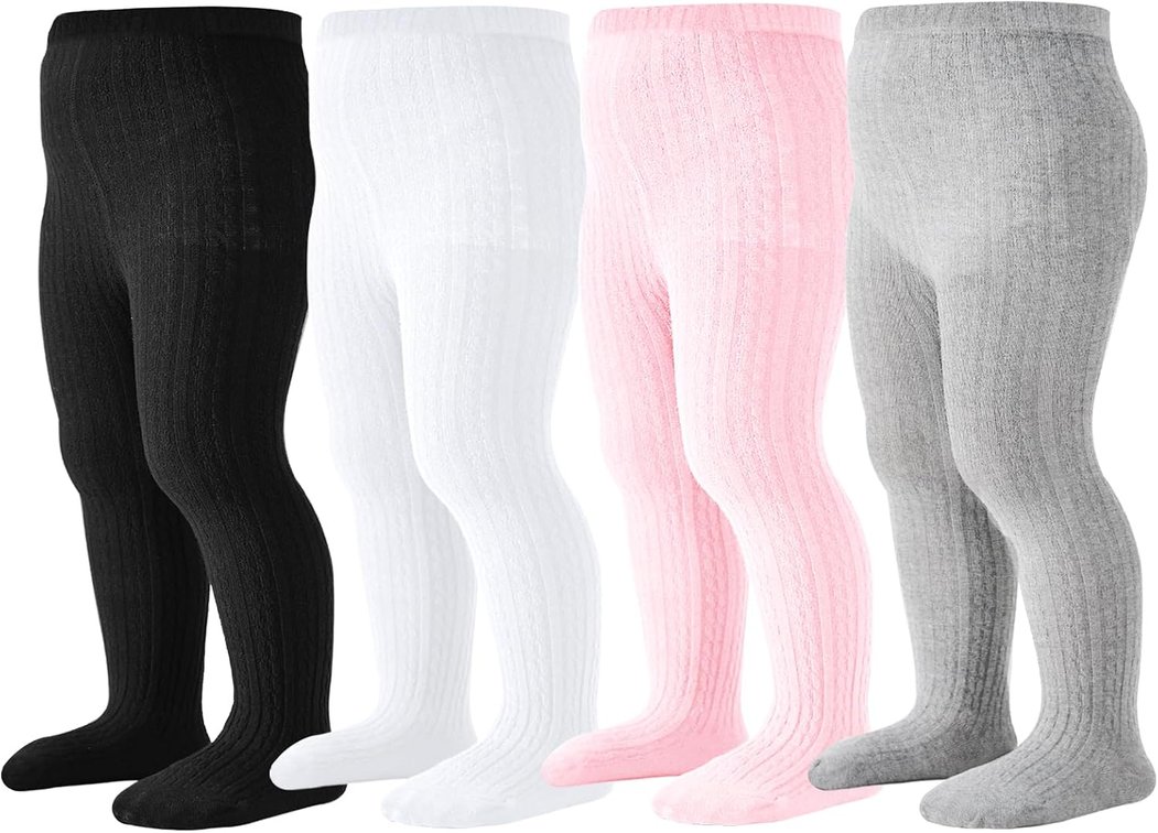 Size Small Toddler Girls Cable Knit Cotton Leggings Stockings Pantyhose