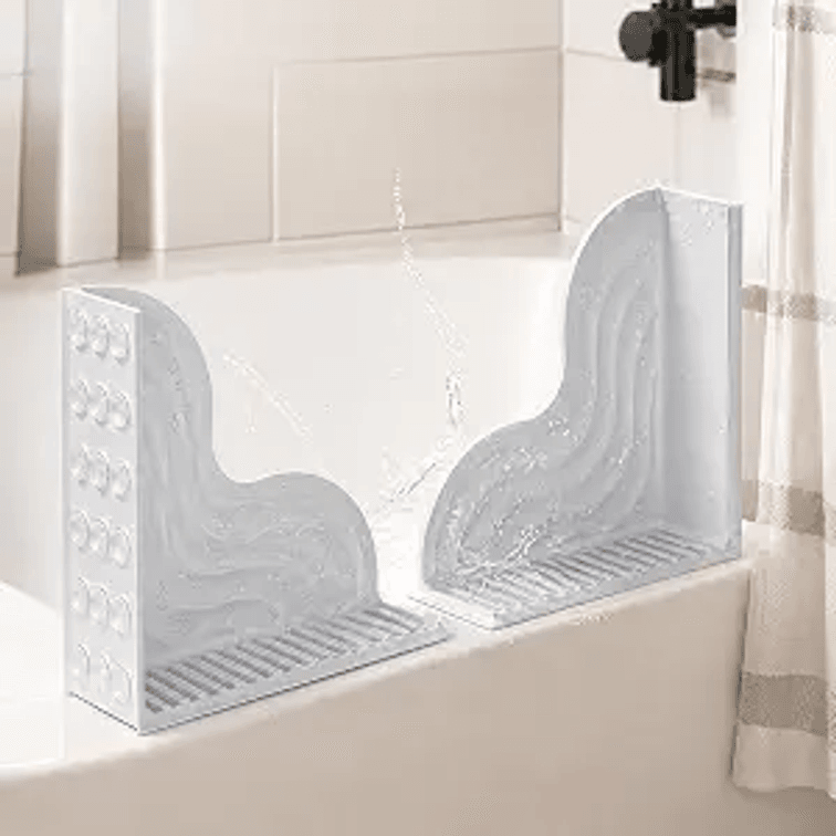 No Adhesive Silicone Shower Splash Guard 2 Pack gray