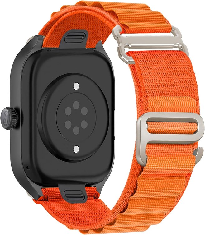 BLACK NOT ORANGE SET OF 2 - Alpine Loop Nylon Band - Compatible with Apple Watch Ultra 2/Ultra Bands 49mm 45mm 44mm for Men Women, Adjustable with Metal C Hook Strap for iWatch Ultra 2 iWatch Ultra Series 10 46mm SE/9/8/7/6/5