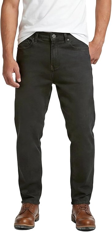 Size 33 Fleece Lined Jeans Men Winter Stretch Denim Warm Pants Loose Casual Jeans