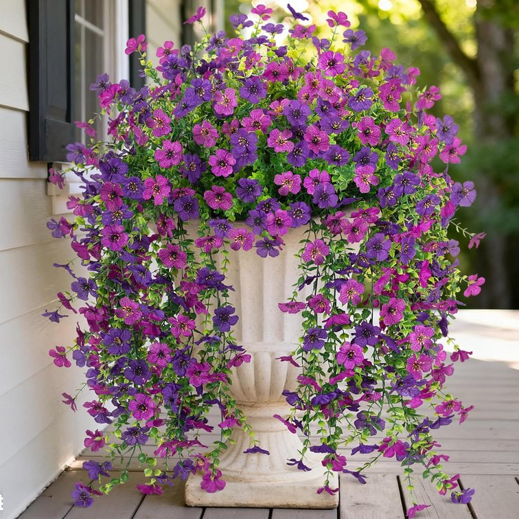 Fake Artificial Hanging UV Resistant Flowers for Outdoors Decoration